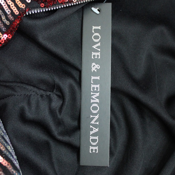 Love & Lemonade Party Cocktail Formal Shiny Dress Long Sleeve Kneelength - Picture 2 of 5